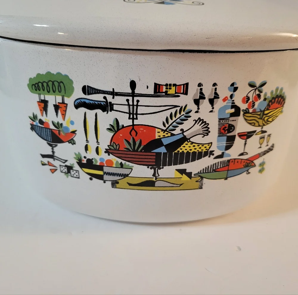 Vintage white enameled